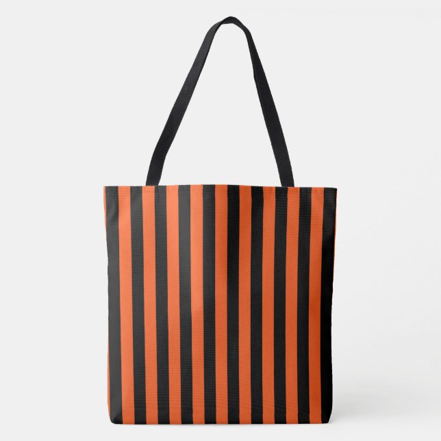 Black and Orange Stripes Tote Bag (Front)