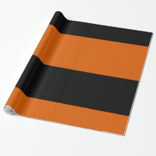 Black and Orange Stripes Wrapping Paper