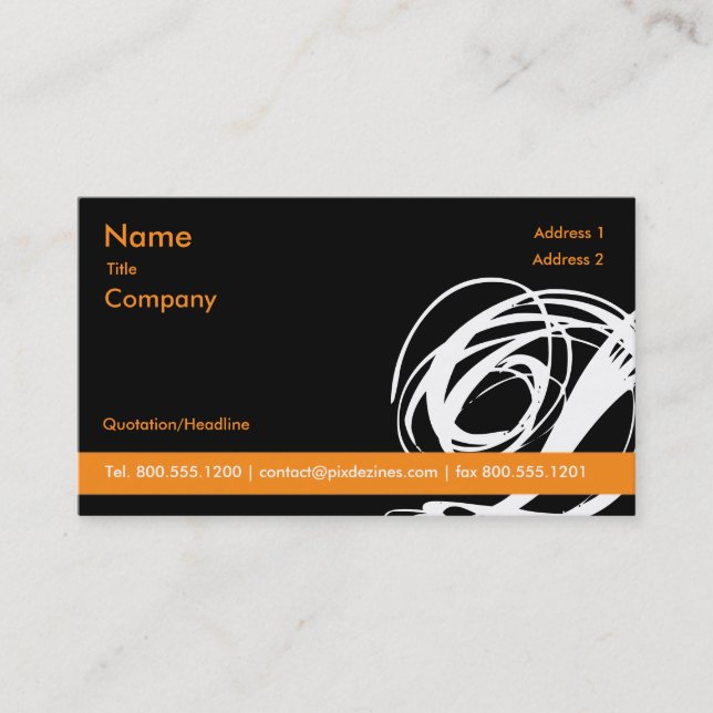 Black and Orange !! Swoosh... profile cards (Front)
