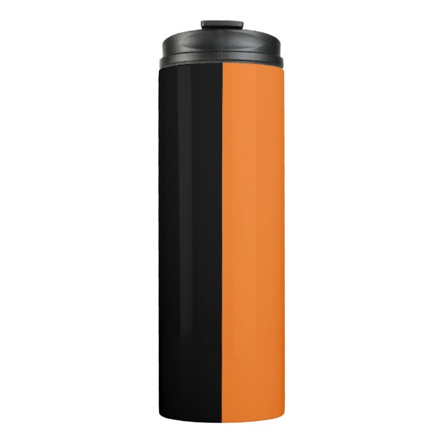 Black and Orange Thermal Tumbler (Front)
