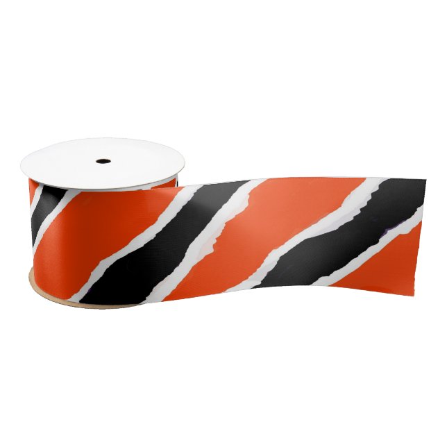 Black and Orange Tiger Strip Ribbon (Spool)