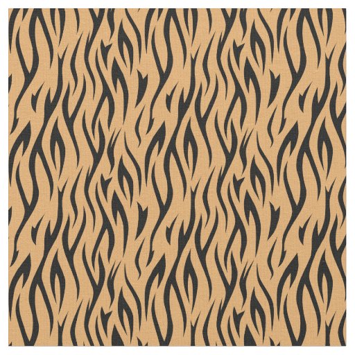 Black and Orange Tiger Stripes Fabric