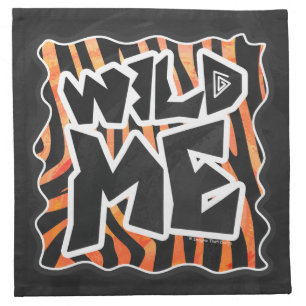 Black and Orange Wild Me Zebra Cloth Napkin
