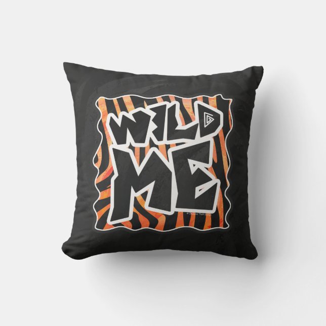 Black and Orange Wild Me Zebra Throw Pillow (Front)