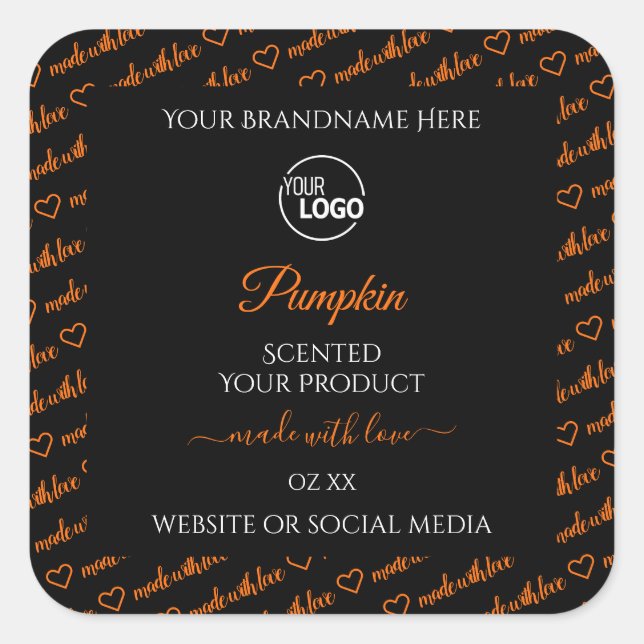Black and Orange Word Cloud Product Labels Logo (Front)
