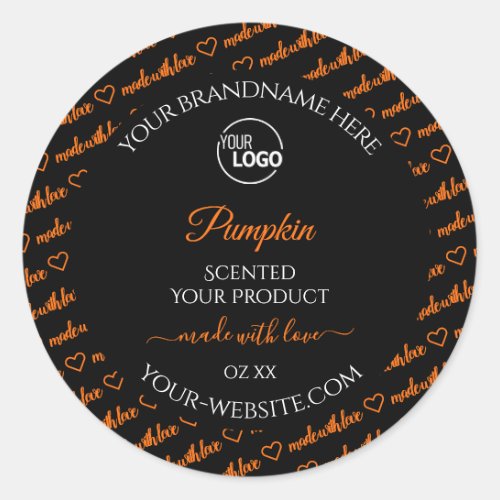 Black and Orange Word Cloud Product Labels Logo