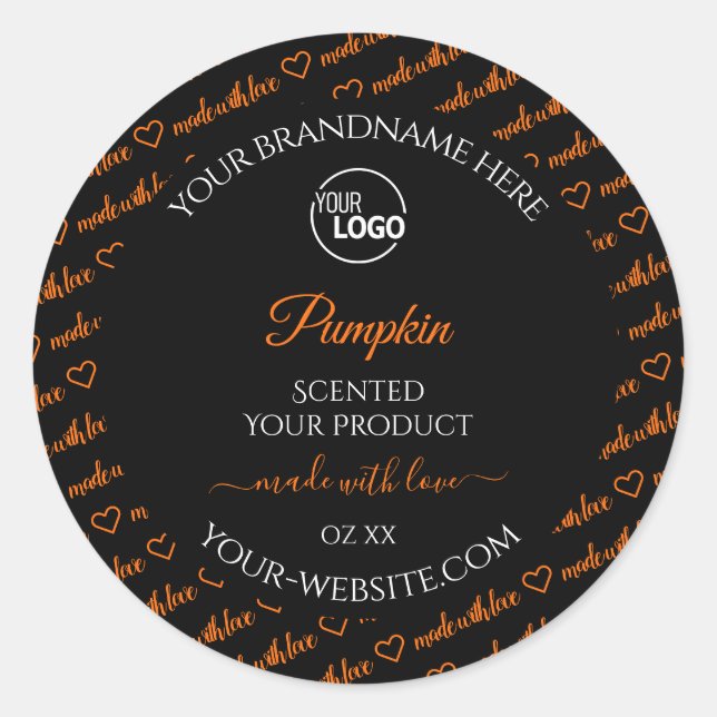 Black and Orange Word Cloud Product Labels Logo (Front)