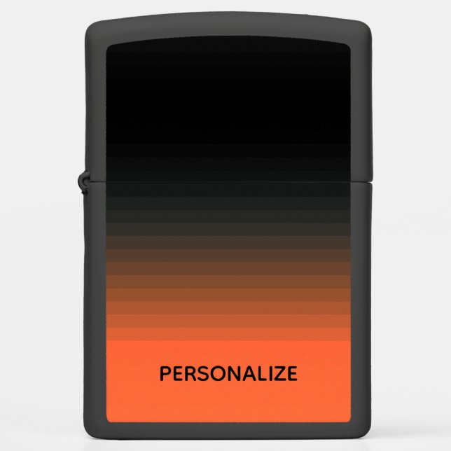 Black and Orange  Zippo Lighter (Front)