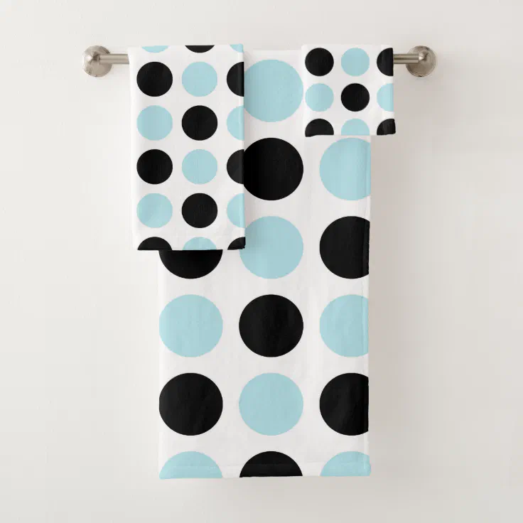 blue polka dot bath towels