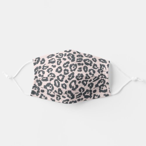 Black and Pastel Pink Leopard Pattern Adult Cloth Face Mask