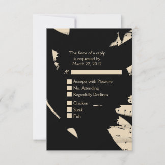 Black and Peach Abstract Music RSVP w Menu Choice