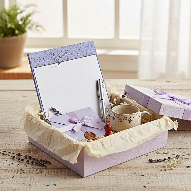 Black and Periwinkle Musical personalized  Notepad (Creator Uploaded)