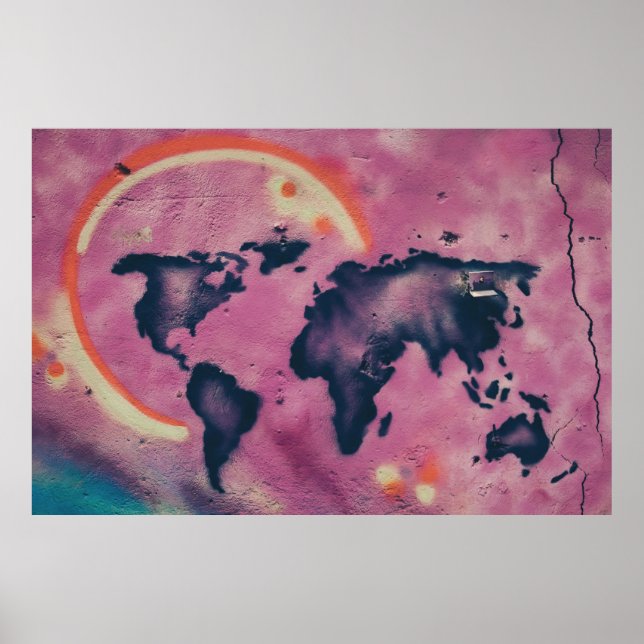 Black and pink abstract art poster (Front)