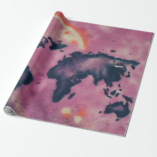 Black and pink abstract art wrapping paper