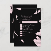 Black and Pink Abstract Music RSVP w Menu Choice