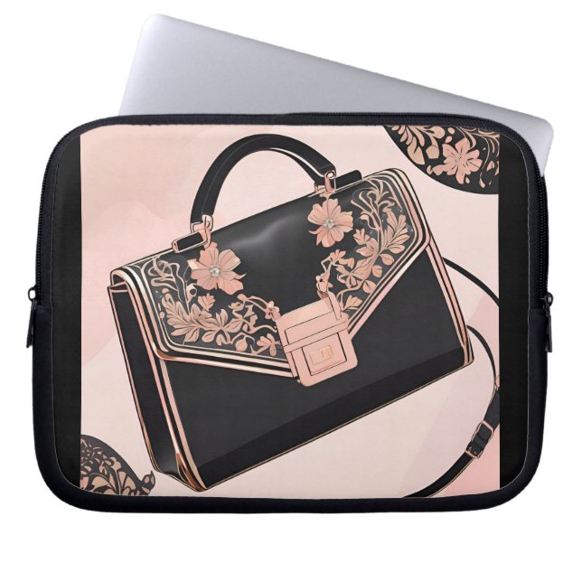 Black and pink AI art  Laptop Sleeve (Front)