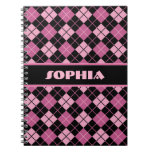 Black and Pink Argyle Notebook