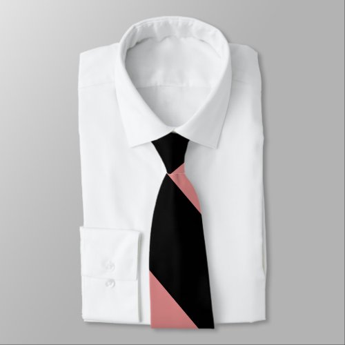 Black and Pink Broad University Stripe Neck Tie