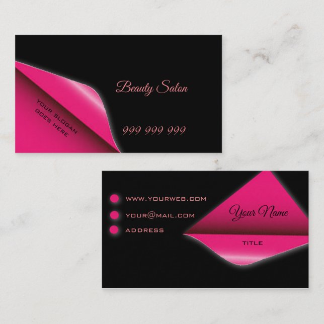 Black and pink business card (Front/Back)