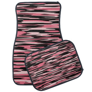 Black and Pink Camo Streaks Car Mat