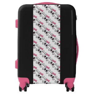 Black and Pink Carry On Luggage Suitcase/Skulls