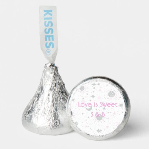 Black and Pink Celestial  Chocolate Wedding Hersheys Kisses