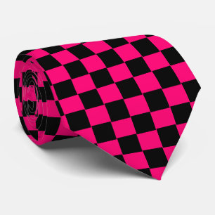 Black and Pink Checkered Tie