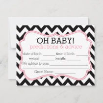 Black and Pink Chevron Predictions & Advice Card