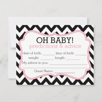 Black And Pink Chevron Predictions & Advice Card by tinyanchor at Zazzle