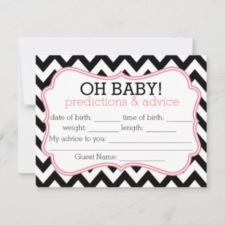 Black And Pink Chevron Predictions & Advice Card