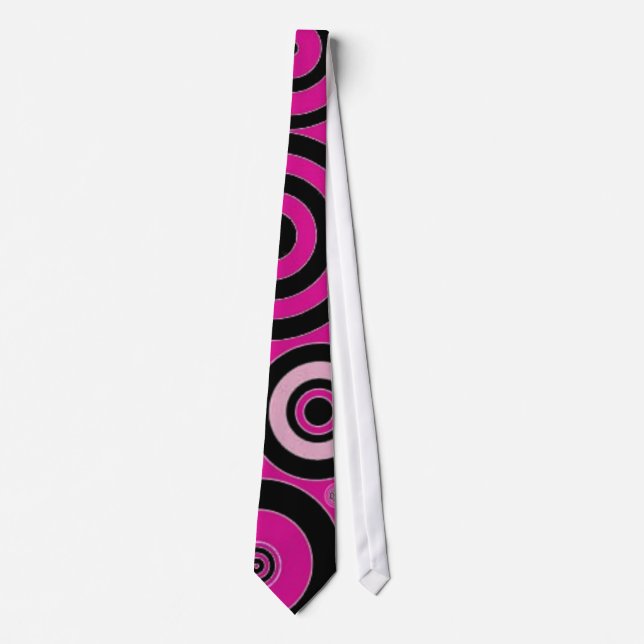 Black and Pink Circles Tie (Front)