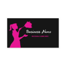 Black and Pink Cleaning Service Housekeeper Maid