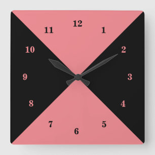 Black and Pink Clock - Custom Color