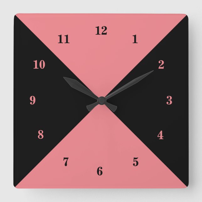 Black and Pink Clock - Custom Color (Front)
