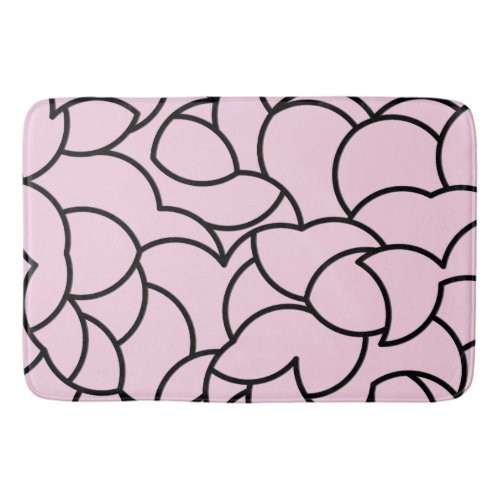 Black and Pink Comingled Abstract Bath Mat