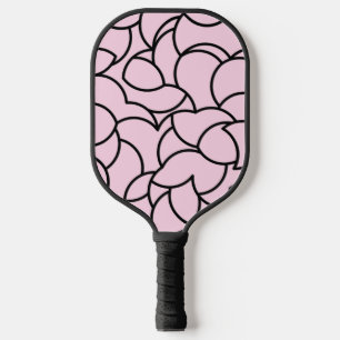 Black and Pink Comingled Abstract Pickleball Paddle