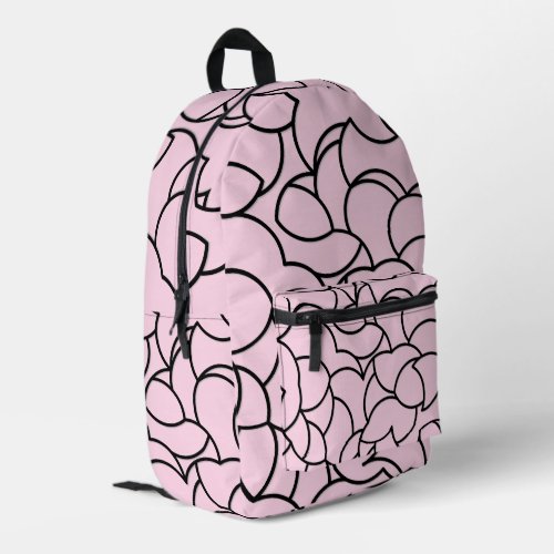 Black and Pink Comingled Abstract Printed Backpack