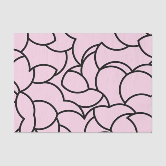 Black and Pink Comingled Abstract Tissue Paper (Front)