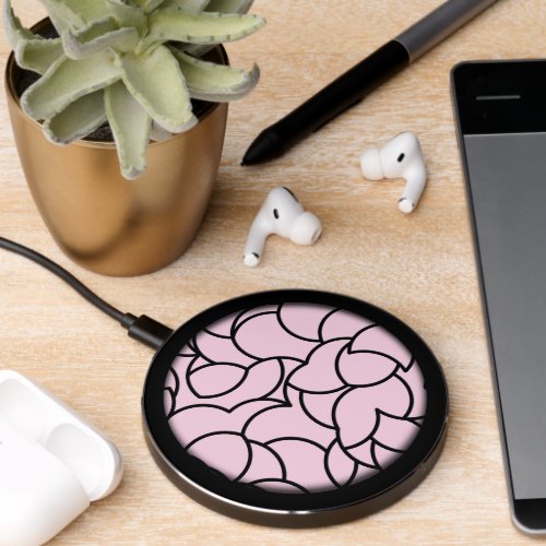 Black and Pink Comingled Abstract Wireless Charger