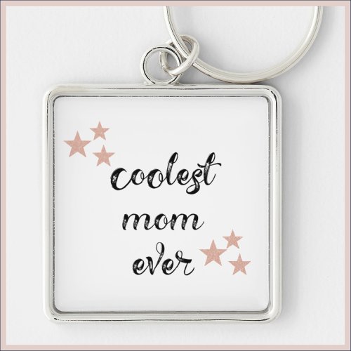 Black and Pink Coolest Mom Ever Keychain
