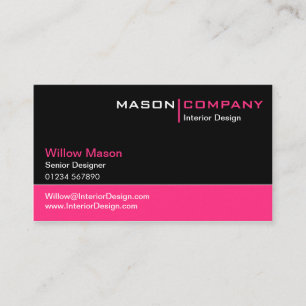 Black and Pink Corporate Business Card