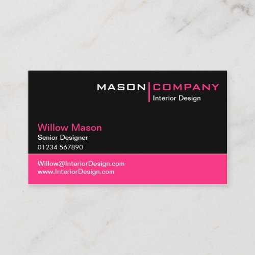 Black and Pink Corporate Business Card