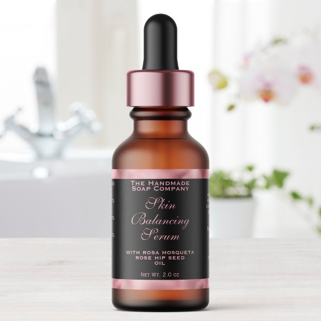 Black and Pink Cosmetics Dropper Bottle Label (Creator Uploaded)
