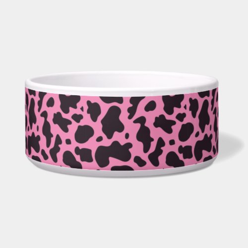 Black and pink Cow Pattern Print Bowl
