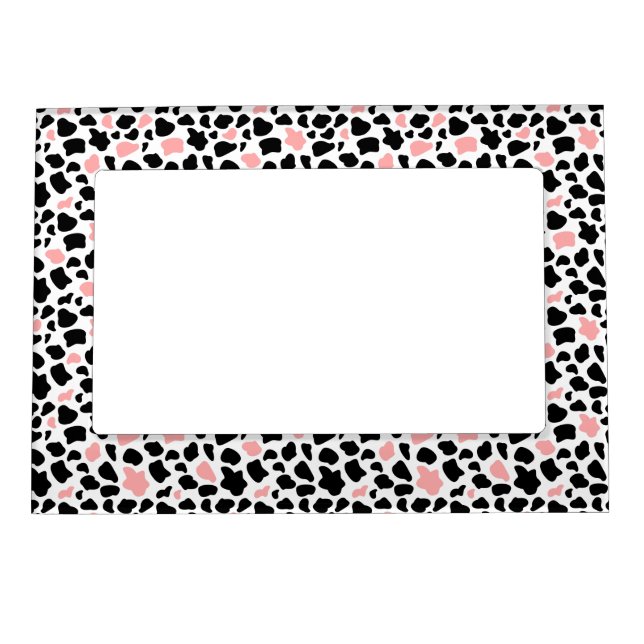 Black and pink cow print magnetic frame (Front)