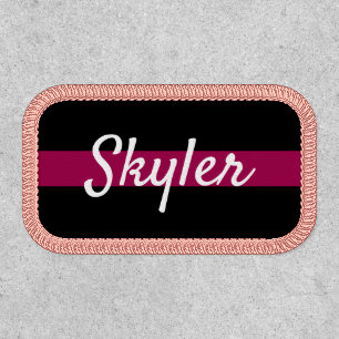 Black and pink custom name patches