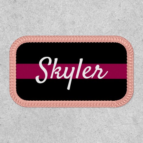 Black and pink custom name patches