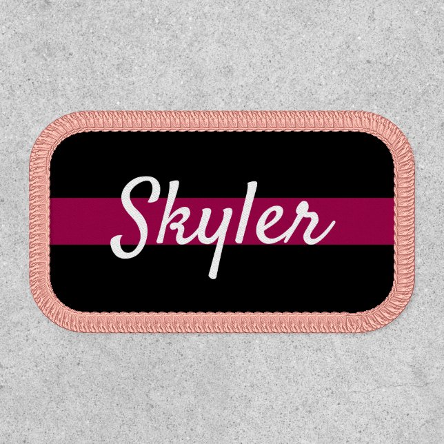 Black and pink custom name patches (Front)