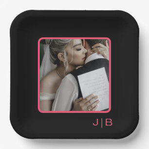 Black, and pink customizable Paper Plates