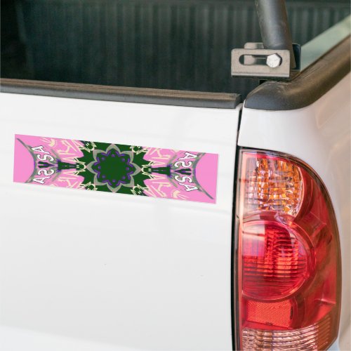 Black and pink Cute Floral Fashion design Bumper Sticker